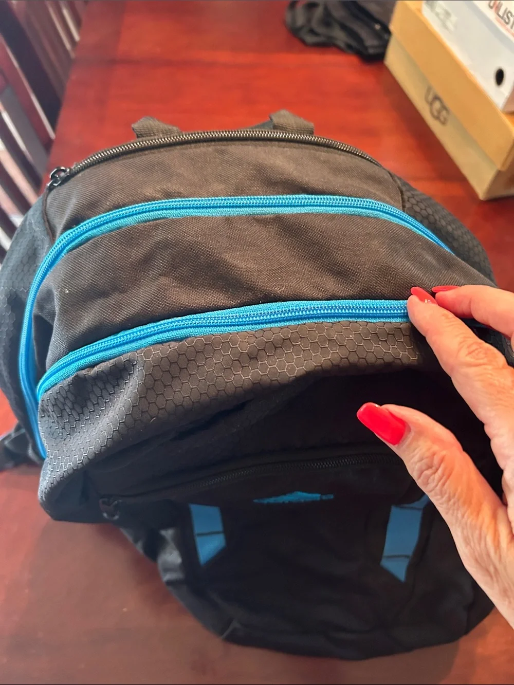 adidas Black Backpack with Teal Accents